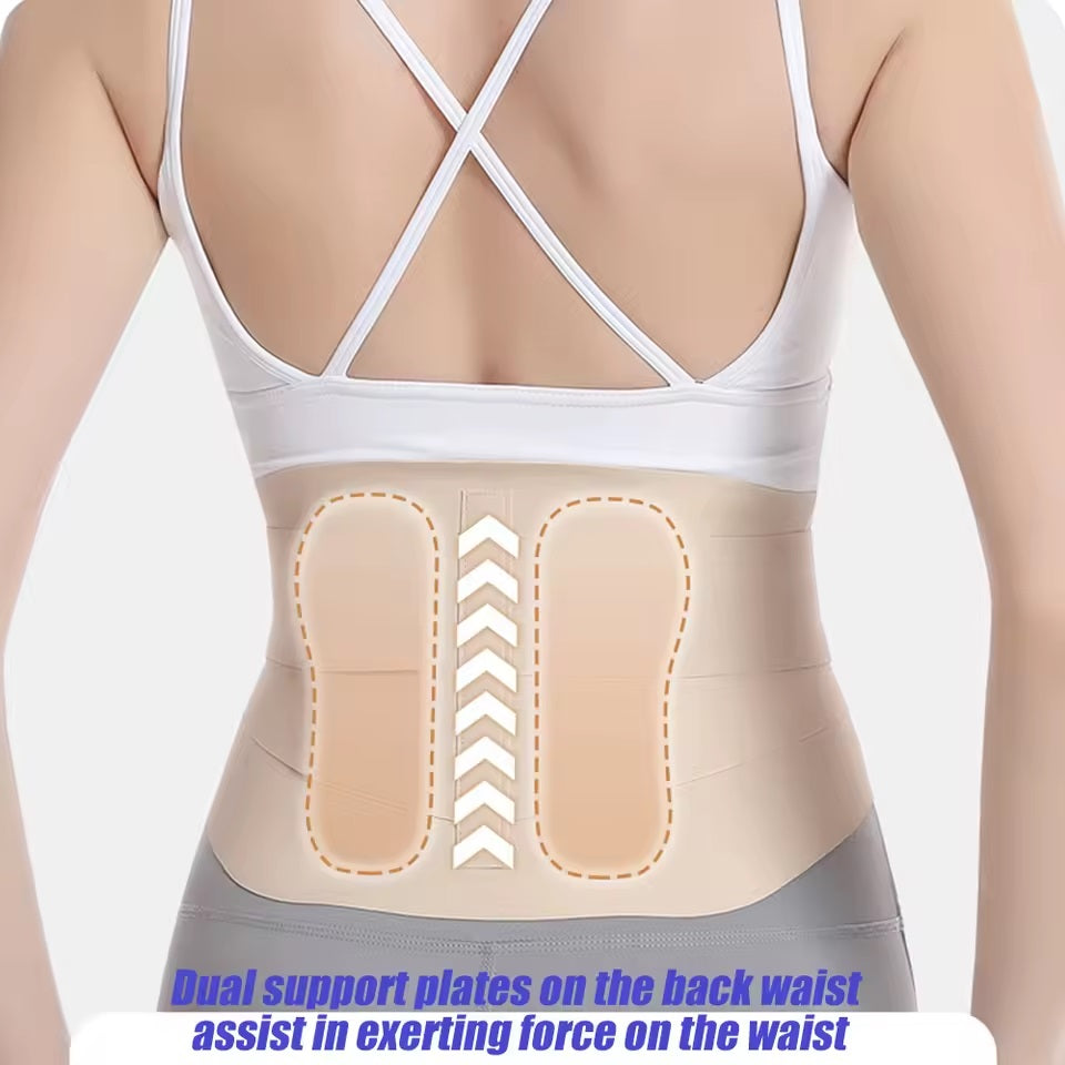 Curvear Ultra Thin Adjustable Back Brace with Lumbar Cushion, Flexible Supports, Lower Back Brace, Contrast, Athletic and Scoliosis, 1 PC