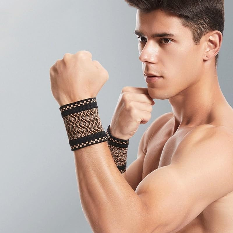 Curvear Breathable and Sweat Absorbing Wrist Strap with Basketball and Tennis Pressure Anti Sprain Wrist Guard