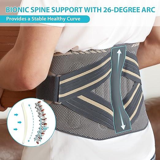 Curvear ®️Breathable Back Brace Ergonomic Back Support Belt Relief For Herniated Disc, Sciatica, Scoliosis Lumbar Brace Waist Support For Men And Women Lower Back Pain