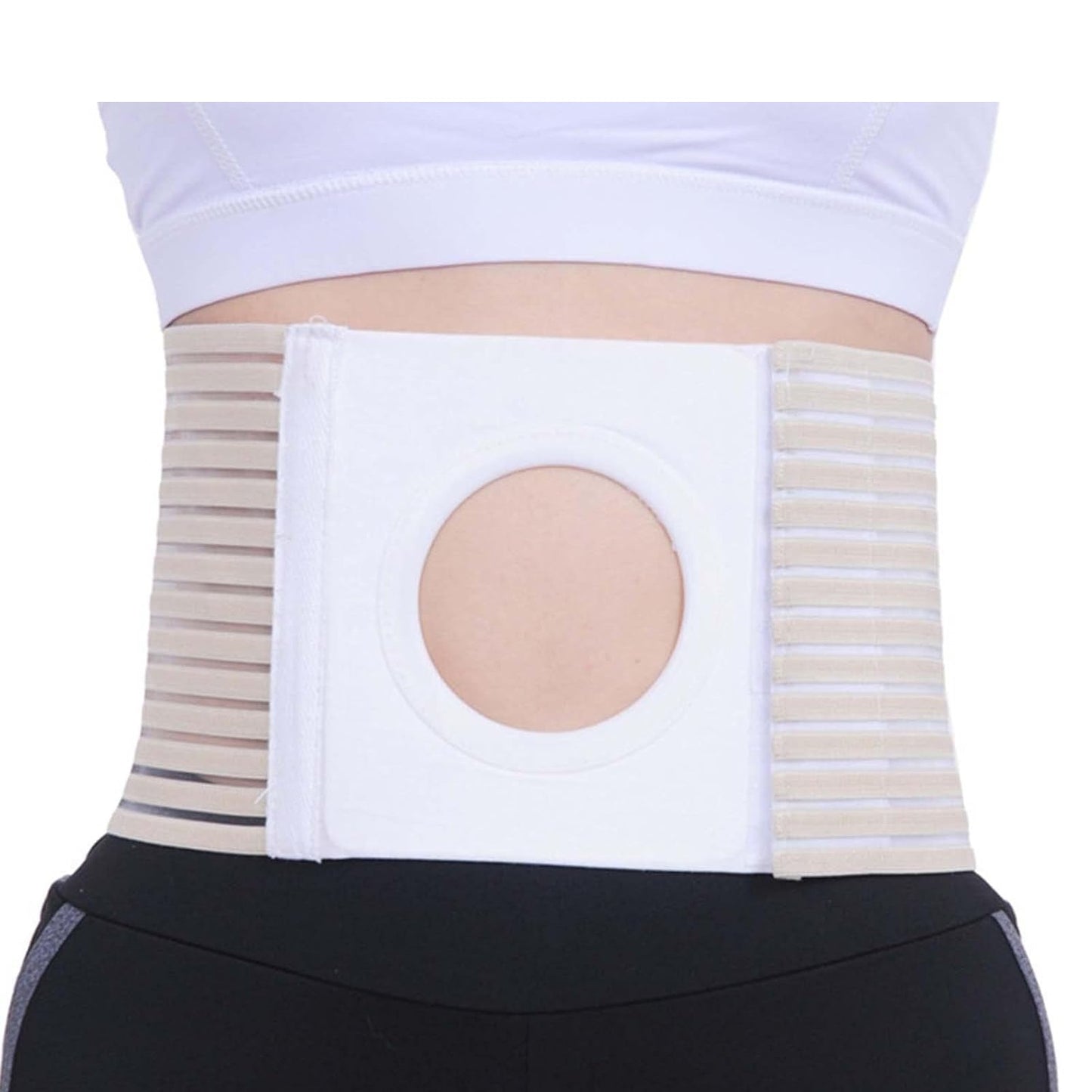 Curvear Abdominal Back Support Belt for Stoma Fixation and Hernia Prevention, lightweight and adjustable.