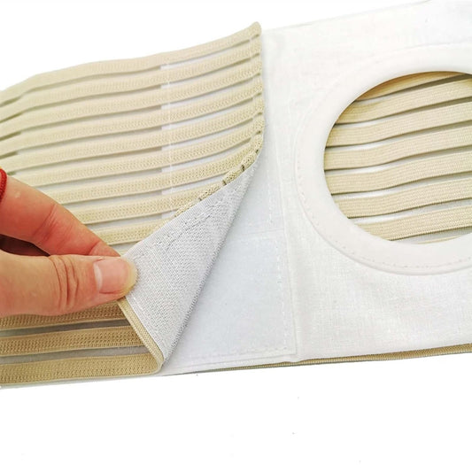 Curvear Abdominal Back Support Belt for Stoma Fixation and Hernia Prevention, lightweight and adjustable.