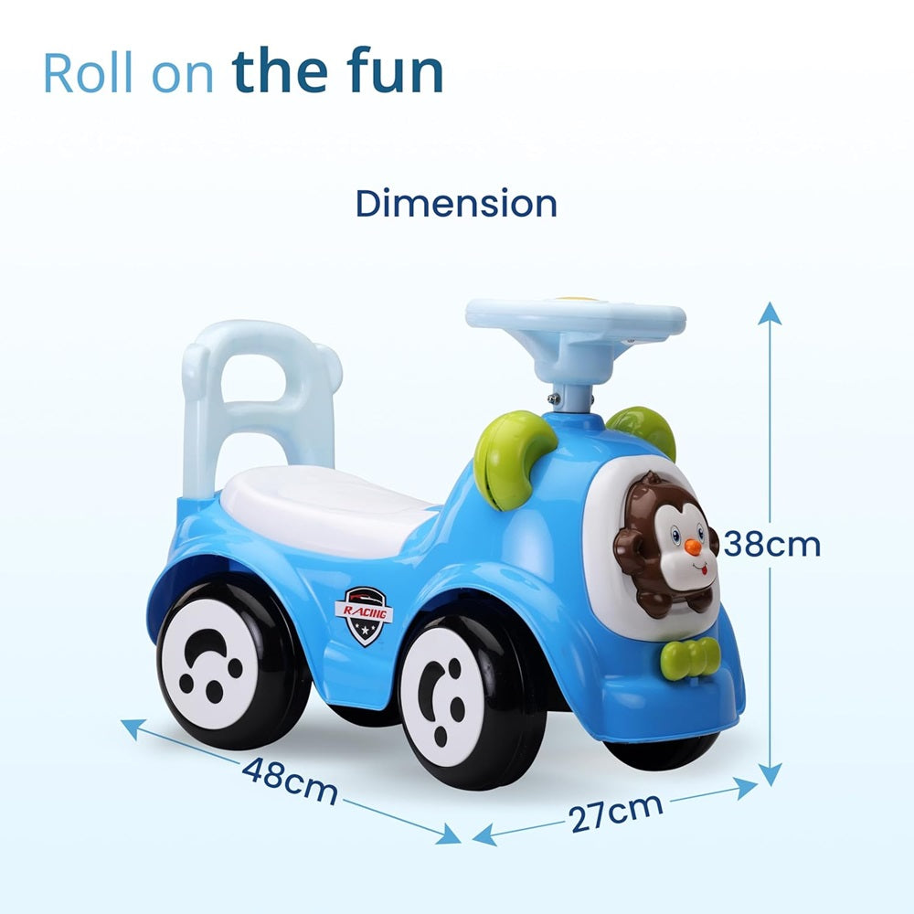Curvear Sunny Ride on & Car for Kids with Music & Horn Steering, Push Car for Baby with Backrest, Safety Guard, Under Seat Storage & Big Wheels, Ride on for Kids 1 to 3 Years.