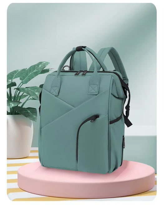 New Simple Casual Oxford Cloth Mommy Bag Water Repellent Large Capacity Backpack Push Stroller Carrying Mother and Baby Bag.