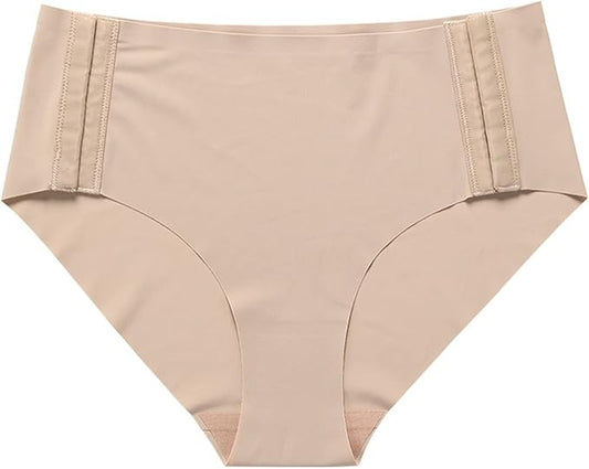 Curvear Mid Waist Briefs No Show Underwear Custom Logo Seamless No Show Ice Silk Panties Breathable Women Underwear.