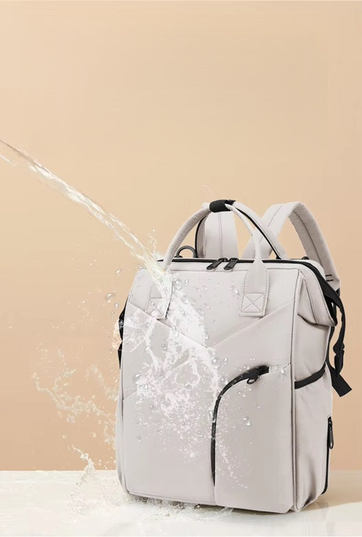 New Simple Casual Oxford Cloth Mommy Bag Water Repellent Large Capacity Backpack Push Stroller Carrying Mother and Baby Bag.