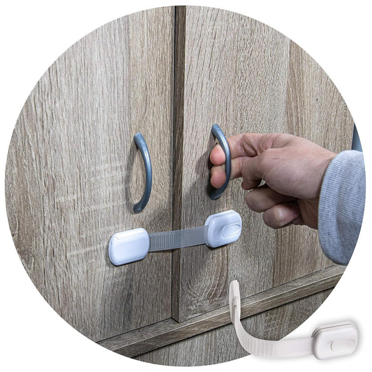 Curvear®️White Baby Cabinet Lock for Safety, Prevents Accidents, Childproof Cabinets and Drawers for Toddlers. 12 pieces
