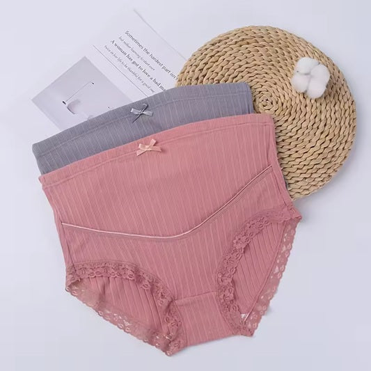 Curvear High Waist Cotton Panties for pregnant Women Over Bump Maternity Underwear Pregnancy Shorts Pants With Adjustable Elastic Band.