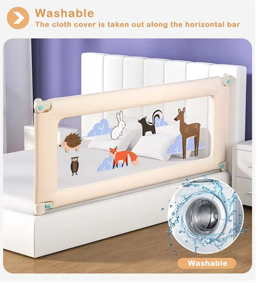 CURVEAR ®️Portable Guard Side Bed Fence – Protective Baby Bed Rail for Toddlers, Kids Safety Products, Bedroom Protection