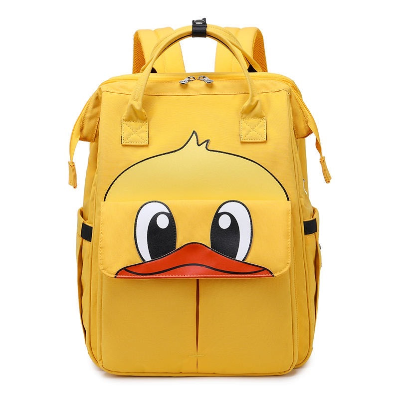 Cute Cartoon Duck Diaper Bag Backpack – Waterproof Baby Bag with Changing Compartments, Large Capacity & Insulated Pockets – Lightweight Travel Nappy Bag for Moms, Dads, Babies, Toddlers, Boys & Girls