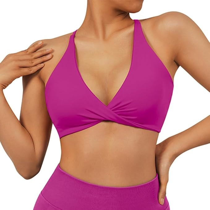 Curvear Women Seamless Sports Bra Sweatproof Breathable Shockproof Crop Top Fitness Push Up Workout Yoga Bra 2 Pack