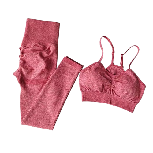 Curvear 2Pcs Seamless Gym Sets Fitness Sports Suits Womens Clothing High Waist Booty Leggings Sports Bra Running Athletic Wear Yoga Sets