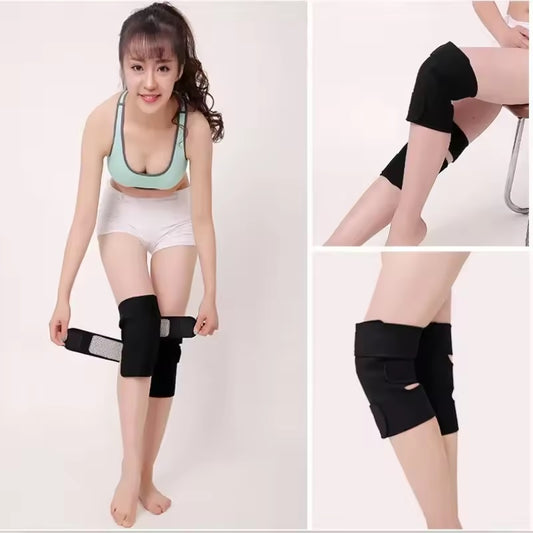 Curvear Knee Brace Support for Arthritis Knee Massage Therapy, Warm Knee Pad Protector, Tourmaline Self-Heating Belt, Magnetic Protection 1 Pair