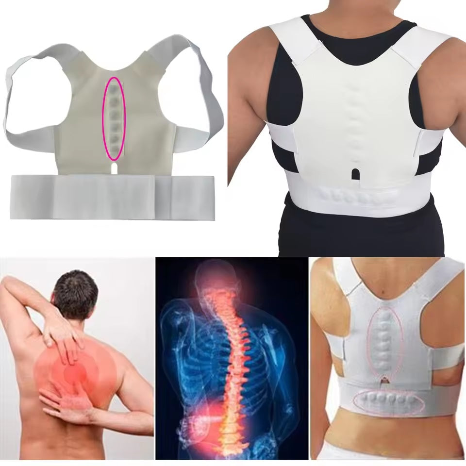 Curvear Unisex Back Posture Corrector, Magnetic Adult Correction Tape, Spine Back Shoulder Lumbar Posture Correction, Corset Body Shaper