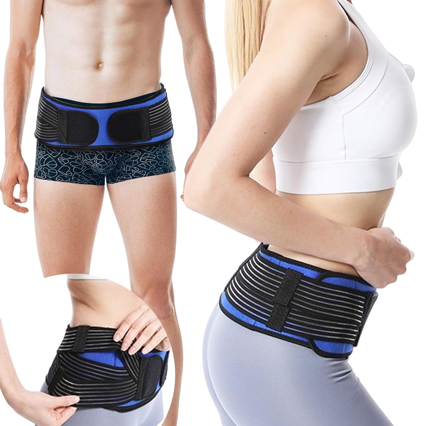 Curvear Sacroiliac Hip Belt for Lower Back & Leg Pain Relief, Supports SI Joint Dysfunction, Pelvic Stability, and Sacral Nerve Pain
