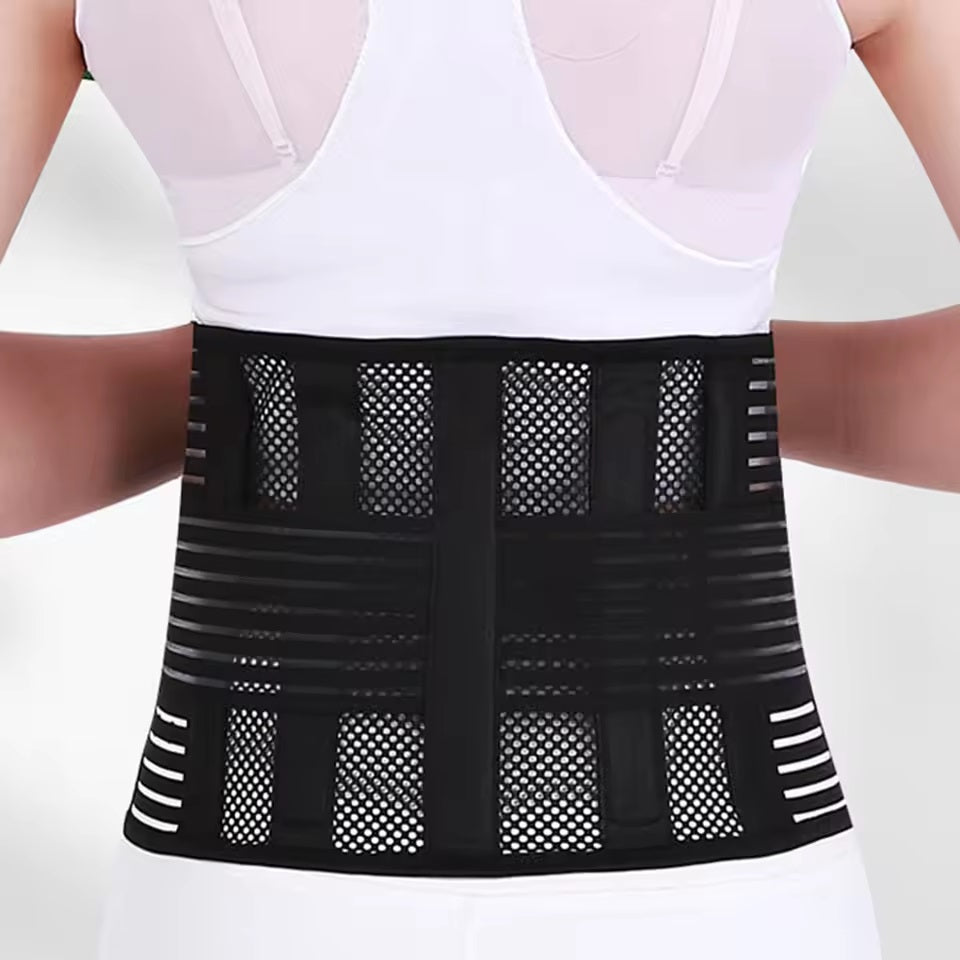 Curvear Breathable Lumbar Support Belt, Adjustable Back Brace, Lower Back Waist Brace, Back Brace for Lower Back