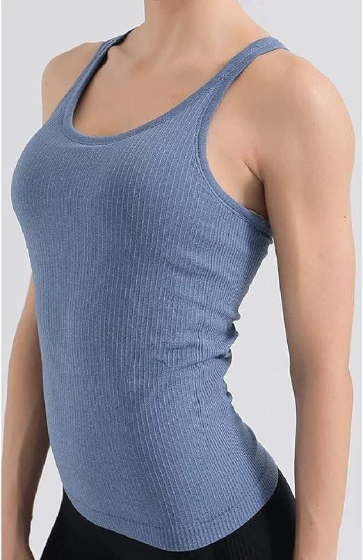 Curvear Sports Tank Tops with Integrated Bra Women's Workout Tank Tops Racerback Yoga Breathable Shirts Bra