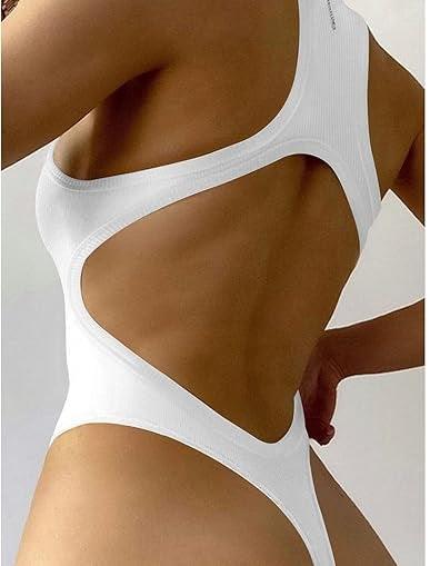 Curvear®️Ribbed Knit Bodysuit, Soft Pure Color Elegant Slim Sleeveless U Neck Bodysuit for Women for Cocktail Party