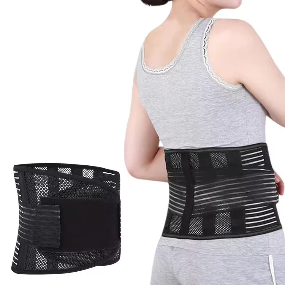 Curvear Breathable Lumbar Support Belt, Adjustable Back Brace, Lower Back Waist Brace, Back Brace for Lower Back