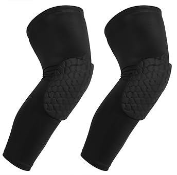 Curvear Advanced Enhanced Safety and Support Honeycomb Compression Leg Sleeve with Extra Long Knee Pads - Ideal for Volleyball, Gym, Run