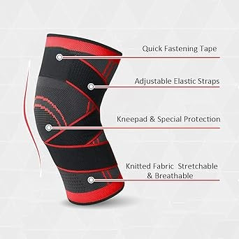 Curvear Women Knee Braces Knitted Adjustable Wrap Straps Support Knee Sleeve Breathable Basketball Running Fitness