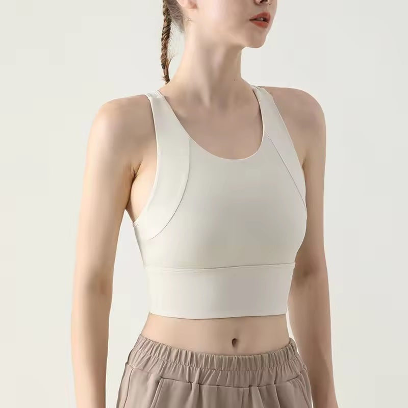 Curvear Women Breathable Yoga Bra High Impact Fitness Bra Push Up Pad Sports Underwear Running Top