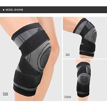 Curvear Women Knee Braces Knitted Adjustable Wrap Straps Support Knee Sleeve Breathable Basketball Running Fitness