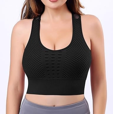 Curvear Seamless High Impact Sports Bra for Women, Hollow Fabric Keep You Cool And Dry for The Most intense Workouts 2 pack
