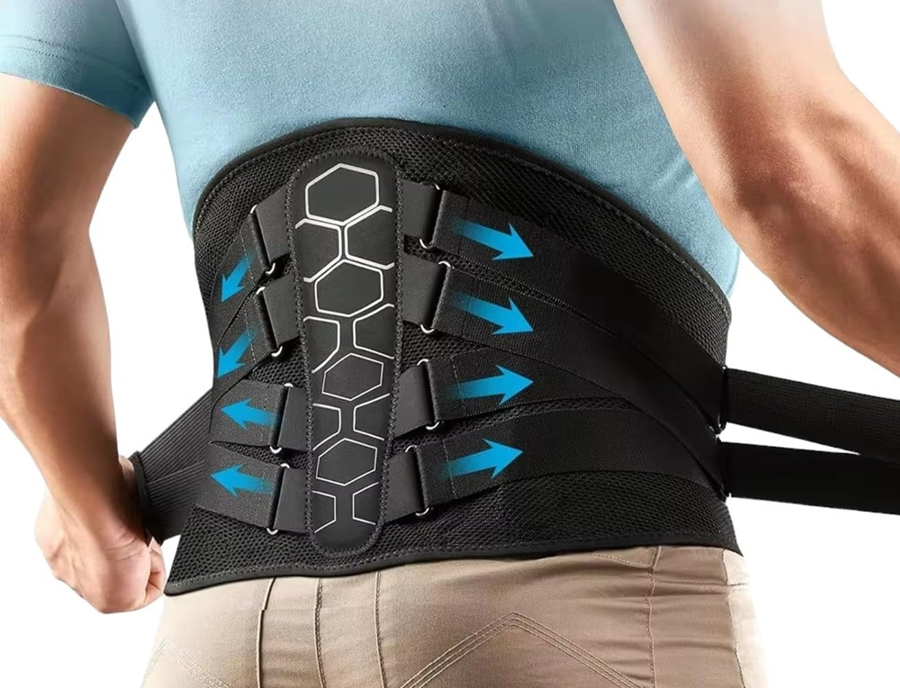 Curvear Support Belt for Lower Back Pain Relief, Medical Grade Back Brace with Lumbar Pad for Women & Men, Anti-skid Lumbar Support for Herniated Disc