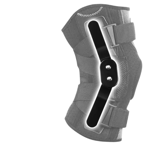 Curvear Professional Hinged Knee Brace, Medical Knee Support with Removable Dual Side Stabilizers for Knee Pain, Arthritis, Meniscus Tear, Swollen, Injury Recovery, Joint Pain Relief, ACL. Men & Women