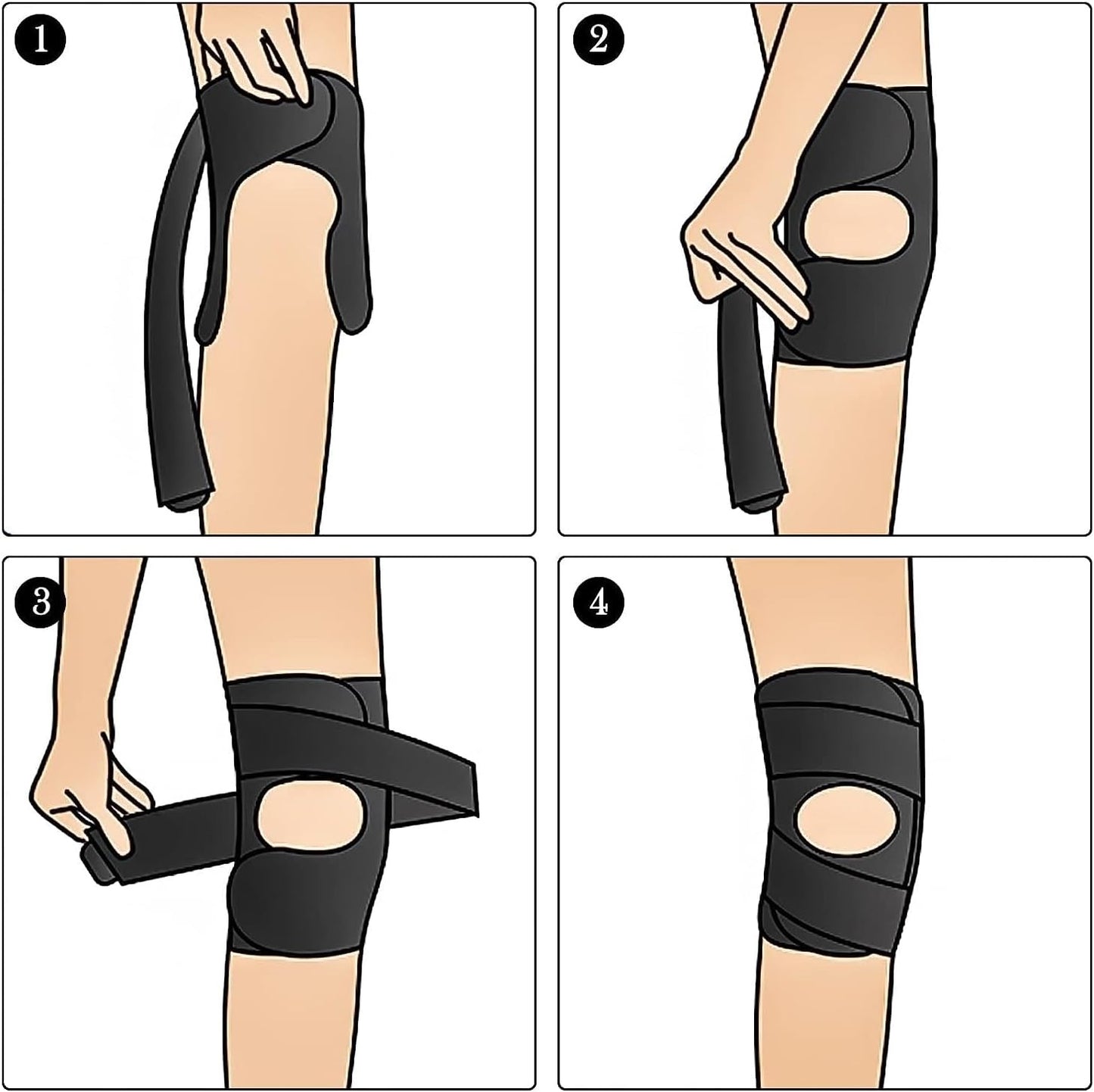 Curvear Knee Brace with Side Stabilizers, Adjustable Knee Brace for Men and Women, Knee Brace for Knee Pain Meniscus Tear ACL MCL Arthritic Injury Recovery