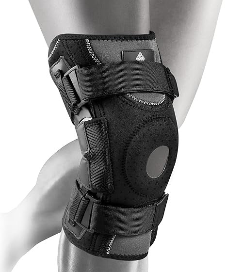 Curvear Professional Hinged Knee Brace, Medical Knee Support with Removable Dual Side Stabilizers for Knee Pain, Arthritis, Meniscus Tear, Swollen, Injury Recovery, Joint Pain Relief, ACL. Men & Women
