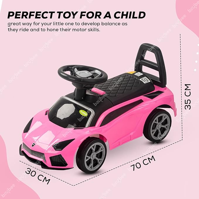 Curvear Lambo Push Ride on Car for Kids | Ride on Toy Kids Car with Music, Storage & Backrest | Ride on Baby Push Car for Baby Toddlers | Baby Car for Kids to Drive 1 to 3 Years Boy Girl.