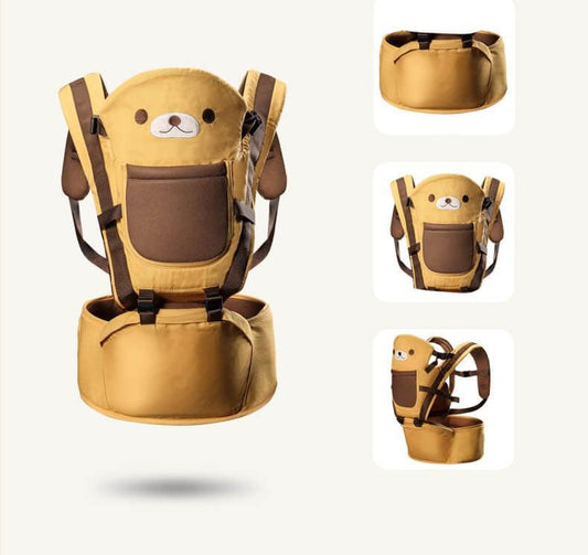 CURVEAR®️ 10-In-1 Baby Carrier With Hip Seat-Ergonomic,Carrier Chest Breathable 360 Breastfeed Forward And Back Carry For Newborns And Older Babies For 3 To 36 Months Baby,Max Weight Up To 15 Kgs,Brown