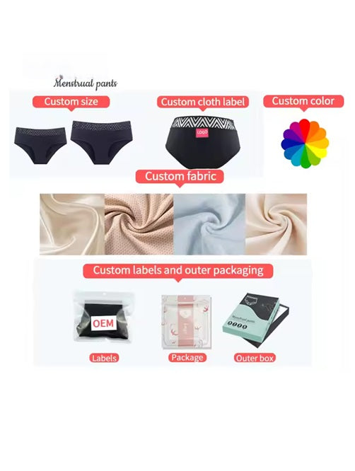 Curvear Menstrual Panties Leak Proof Women Underwear Period Panties For Women High-waisted.