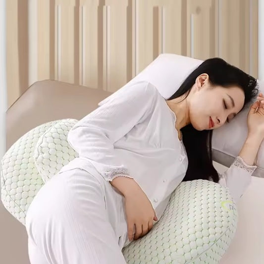 Curvear Fiber Fabric Pregnant Women Side Sleep Pillow Four Seasons Universal Waist Protect Pillow Belly Support Pregnancy Pillow.