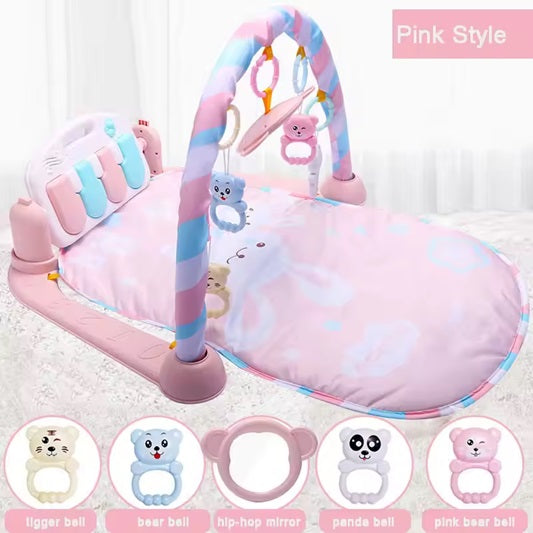 Curvear Baby Gym Play Mats for Floor Musical Activity Center Baby Piano Gym Mat Tummy Time Mat for Newborn, Gifts for Baby Newborn Toddler Infants Boys Girls 0-36 Months.