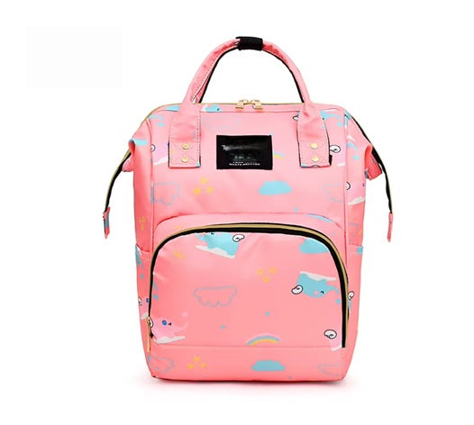 Curvear Mummy Bag Diaper Multifunctional Bag Baby Large Capacity Maternity Backpack Elephant Print Wet Waterproof Bag Baby Pregnant Bags.