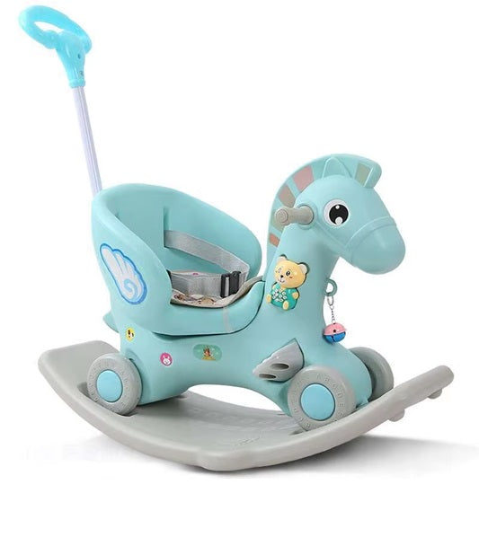 Curvear children's riding toys with early education function 3 In 1 Multi Function Plastic Indoor Jumping Horse Toy.