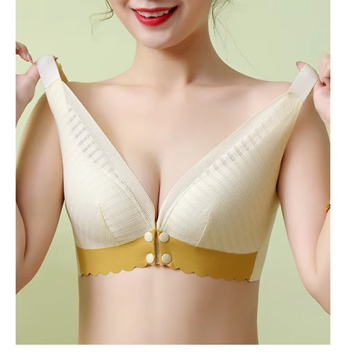 Nursing Underwear, Women's Gathering Anti-sagging Thin Breathable Postpartum Breastfeeding Bra, Plus-size Pregnant Women.