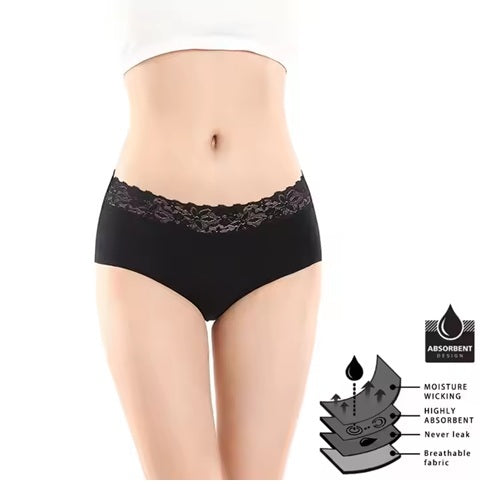 Curvear Side Buckle Plus Size Leak Proof Underwear Cotton Maternity Incontinence Panties 4 Layers Leak Proof Menstrual Panties.