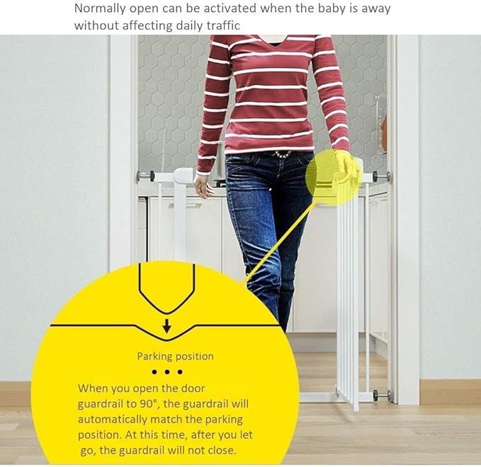 CURVEAR ®️Metal Children Protection Door for Stairs – Retractable Baby Safety Security Gate for Stairs and Home.