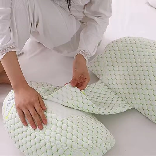 Curvear Fiber Fabric Pregnant Women Side Sleep Pillow Four Seasons Universal Waist Protect Pillow Belly Support Pregnancy Pillow.