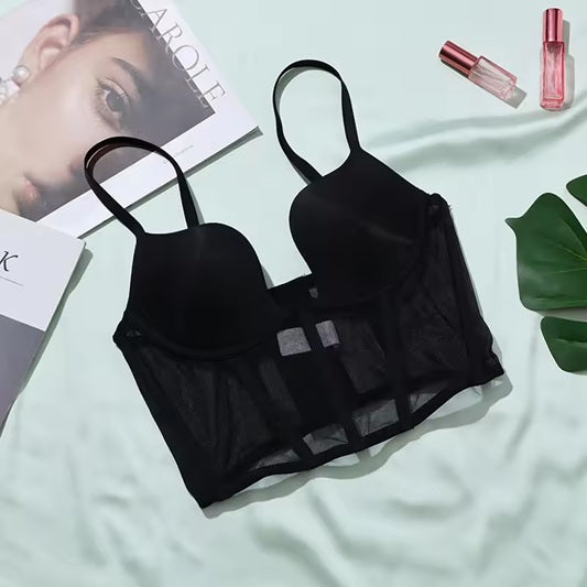 Curvear Bra ladies vest corset underwear small breasts gathered female fishbone anti-sagging adjustable thin lingerie.