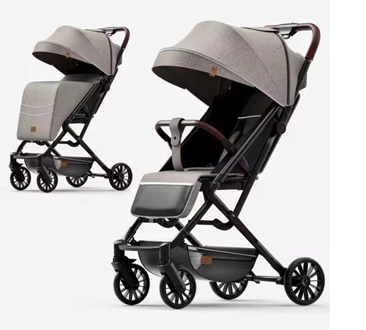 Curvear Street Smart Ace Auto Fold Stylish Newborn Baby Stroller| Aluminum Frame Pram with One Click Fold |Travel Friendly Cabin Trolley Stroller for 0-3 Years Kids|.