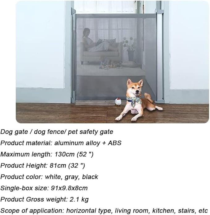Curvear Gate for Stairs, Mom's Choice Awards Winner-Dog Gate for Doorways, Auto Close Safety Pet Gate for Dogs Indoor, Easy Install Pressure Mounted Child Gate with Walk.