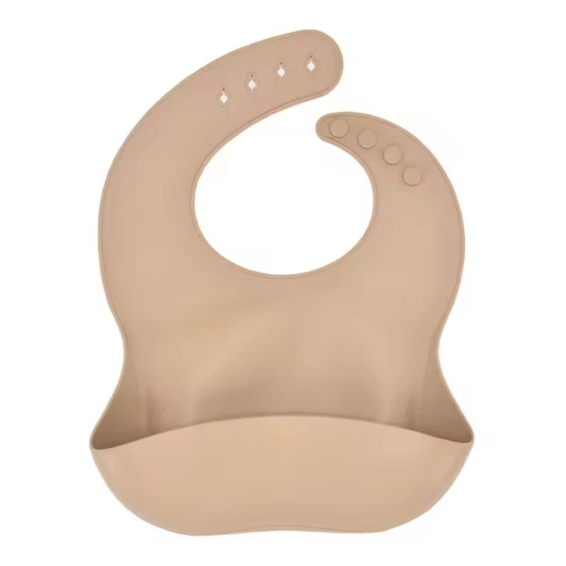 CURVEAR®️premium Adjustable Baby Silicone Bib, Waterproof, Soft Feeding Cloth for Newborns, Toddlers, Drooling Protection. Set of 2.