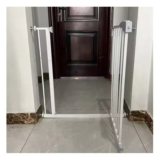 Curvear®️Baby Fence Playpen & Pet Safety Gate, Retractable Plastic Door for Indoor Use, Dog Room Barrier.