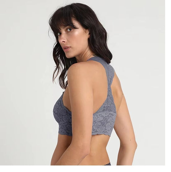 Curvear Ladies French Style Lace Bralette Sexy Bra Women Seamless Bras Underwear Wire Free Unlined Lingerie Solid Thin Brassiere 30A-40C.