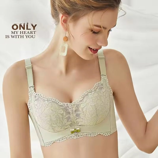 Curvear Sexy lace gather thickening bras for women, available in sizes 32/34/36/38A. Provides support, enhancing shape with a comfortable fit.