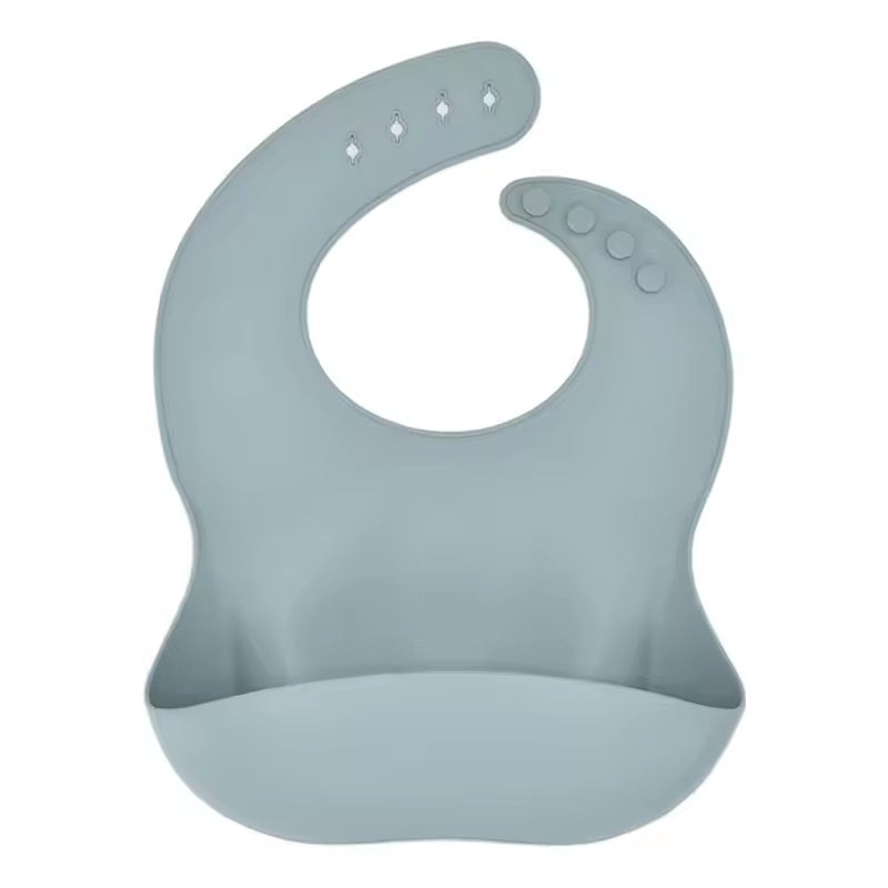 CURVEAR®️premium Adjustable Baby Silicone Bib, Waterproof, Soft Feeding Cloth for Newborns, Toddlers, Drooling Protection. Set of 2.